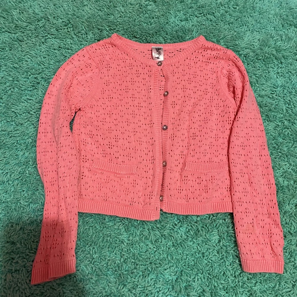 Carter’s coral pink pointelle cardigan